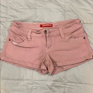 Union bay pink denim shorts